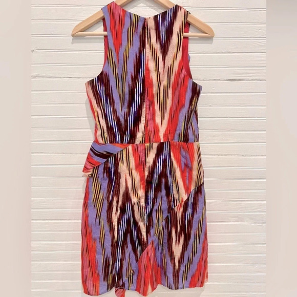 Nanette Lepore Go Getter Sleeveless V Neck Silk Dress Short Multicolor Size 4 - Picture 2 of 12